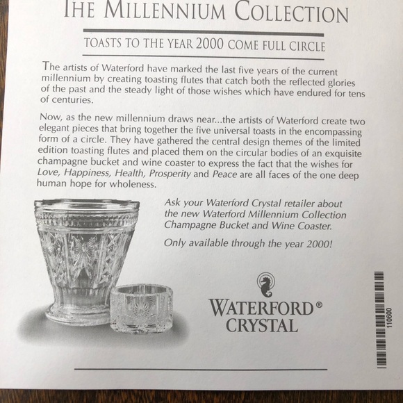Waterford Crystal Millenium Collection “Peace” set of 2 Champagne Flutes - Picture 5 of 5